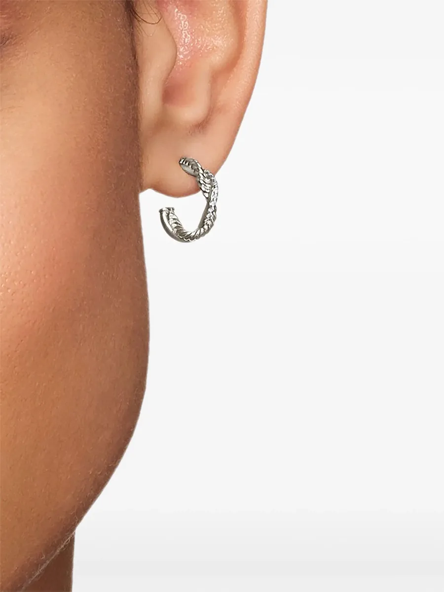 серебряные серьги-кольца Petite Infinity с бриллиантами (3 мм) 3