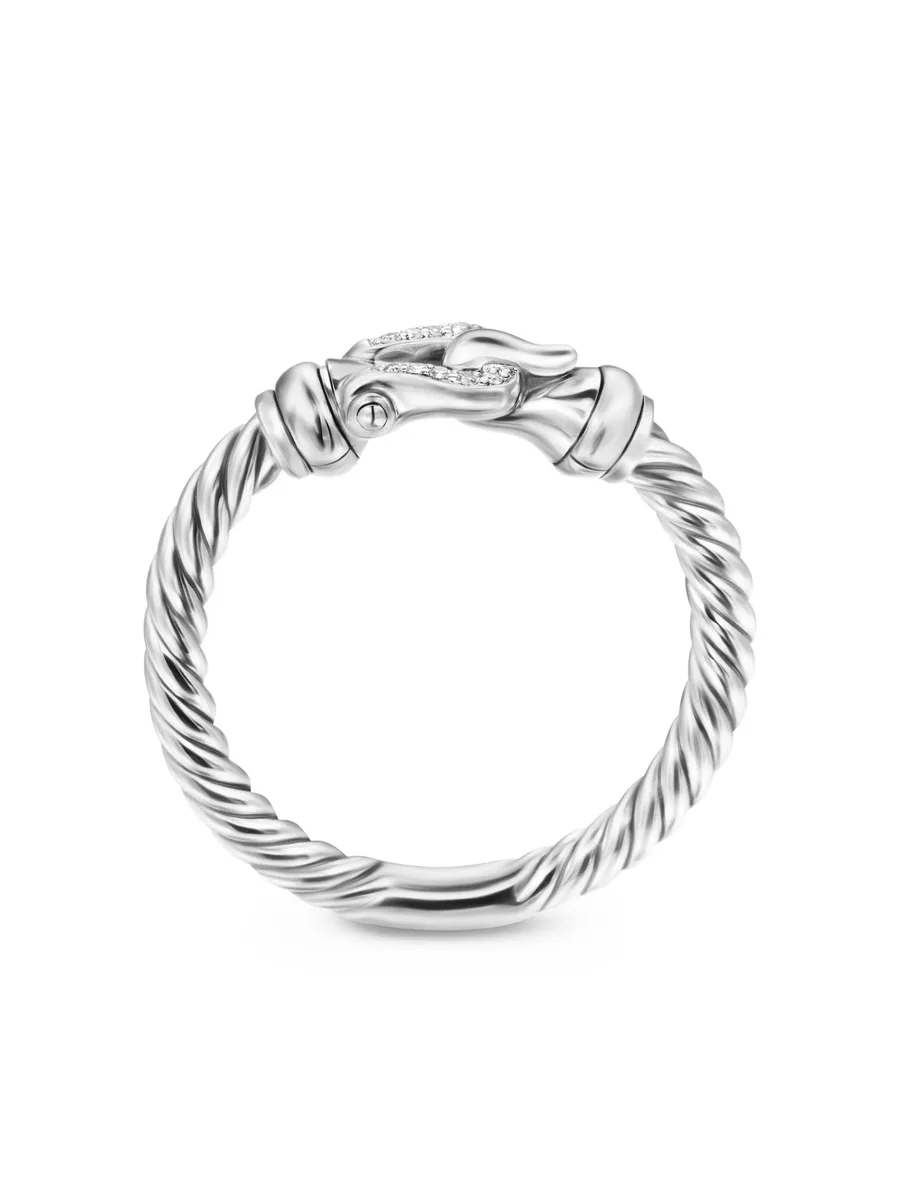 серебряное кольцо Petite Buckle с бриллиантами 9
