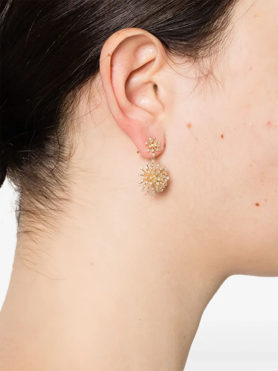 14CT yellow gold diamond earrings 3