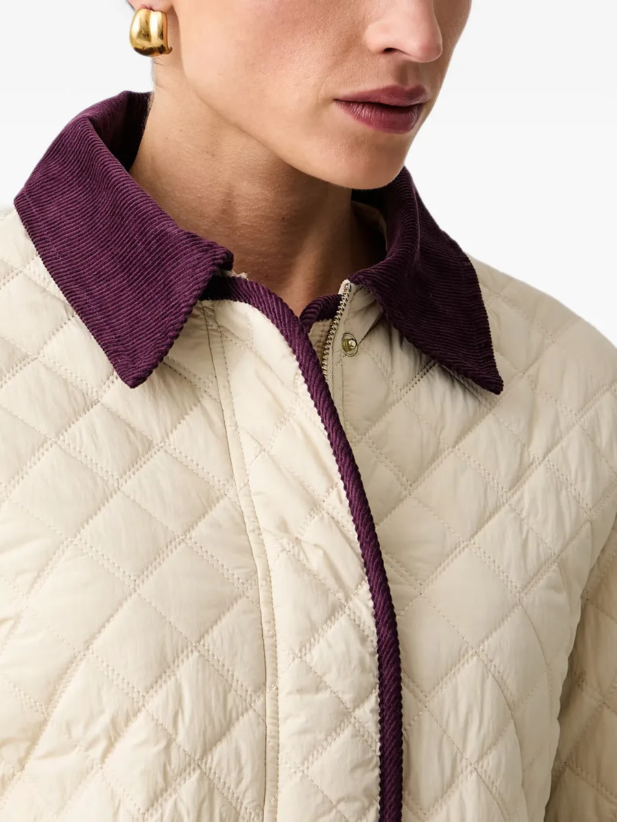 quilted corduroy-collar jacket 4