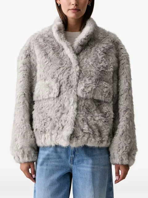 faux-fur pocket-detail jacket