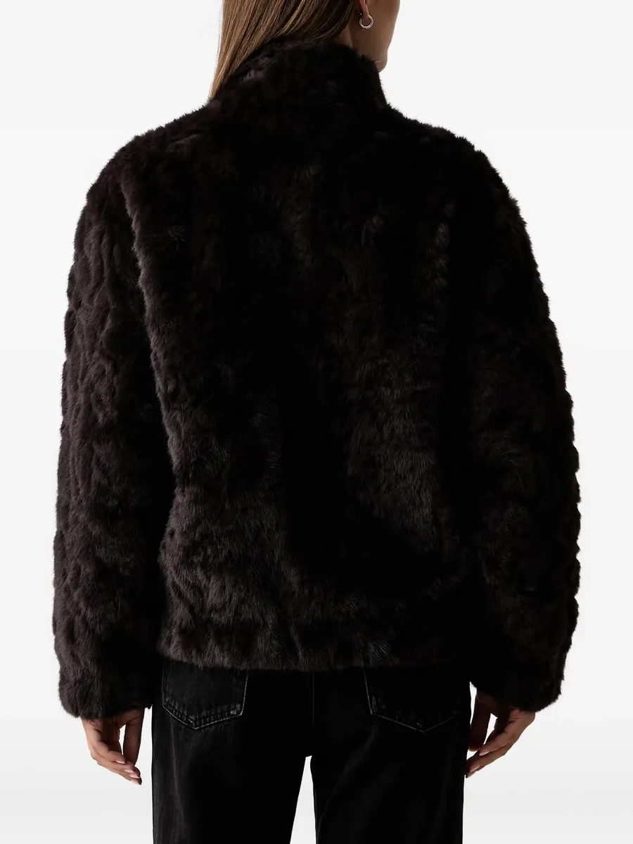 embellished-button faux-fur jacket 3