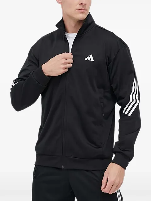 stripe zip-up jacket
