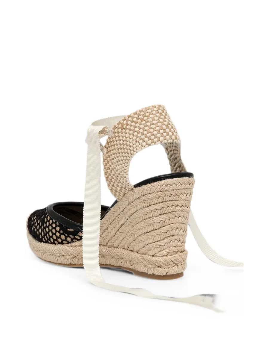Cheyin lace-panelled wedge espadrilles 7