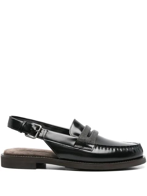 leather slingback loafers