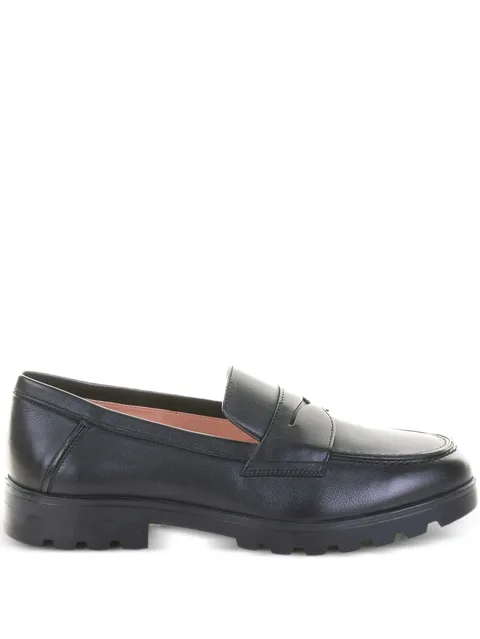 penny-slot leather loafers