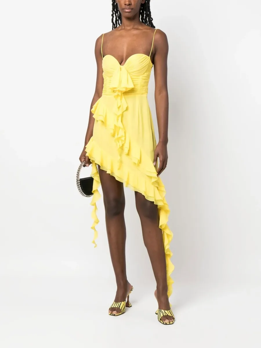 strapless ruffled asymmetric dress 3