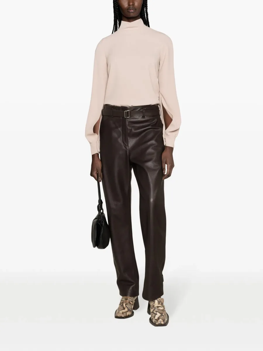 puff-sleeves crepe blouse 3