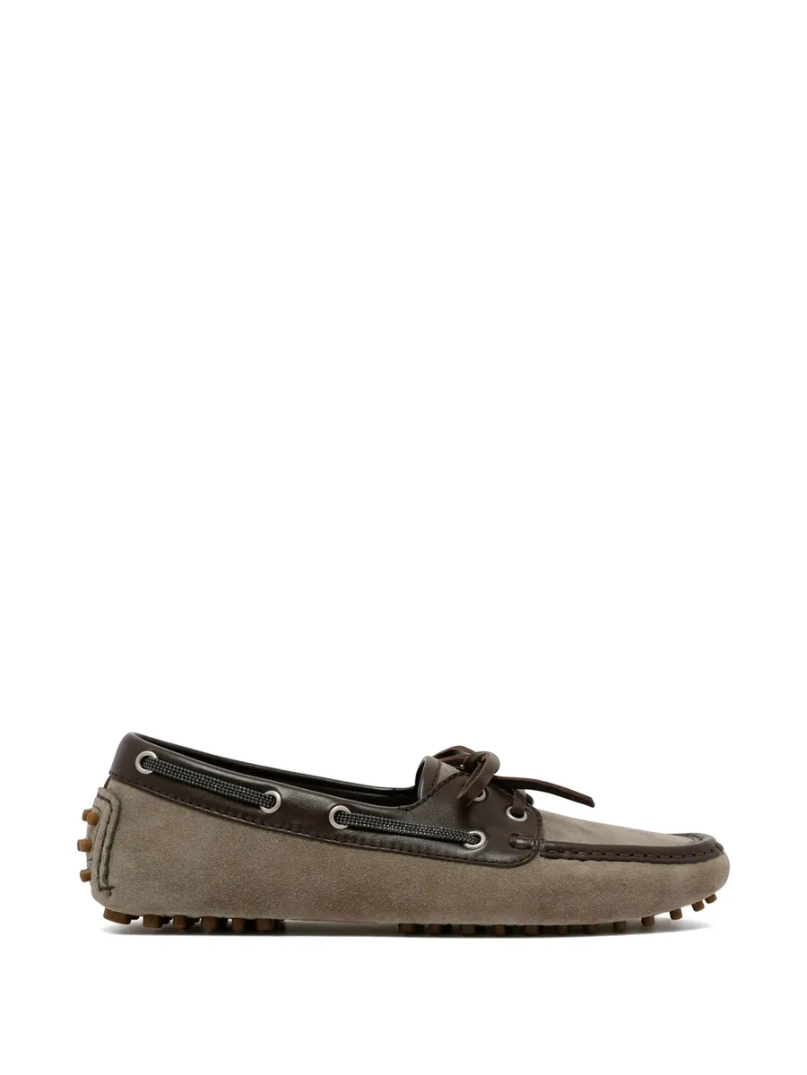 lace-up suede boat shoes 2