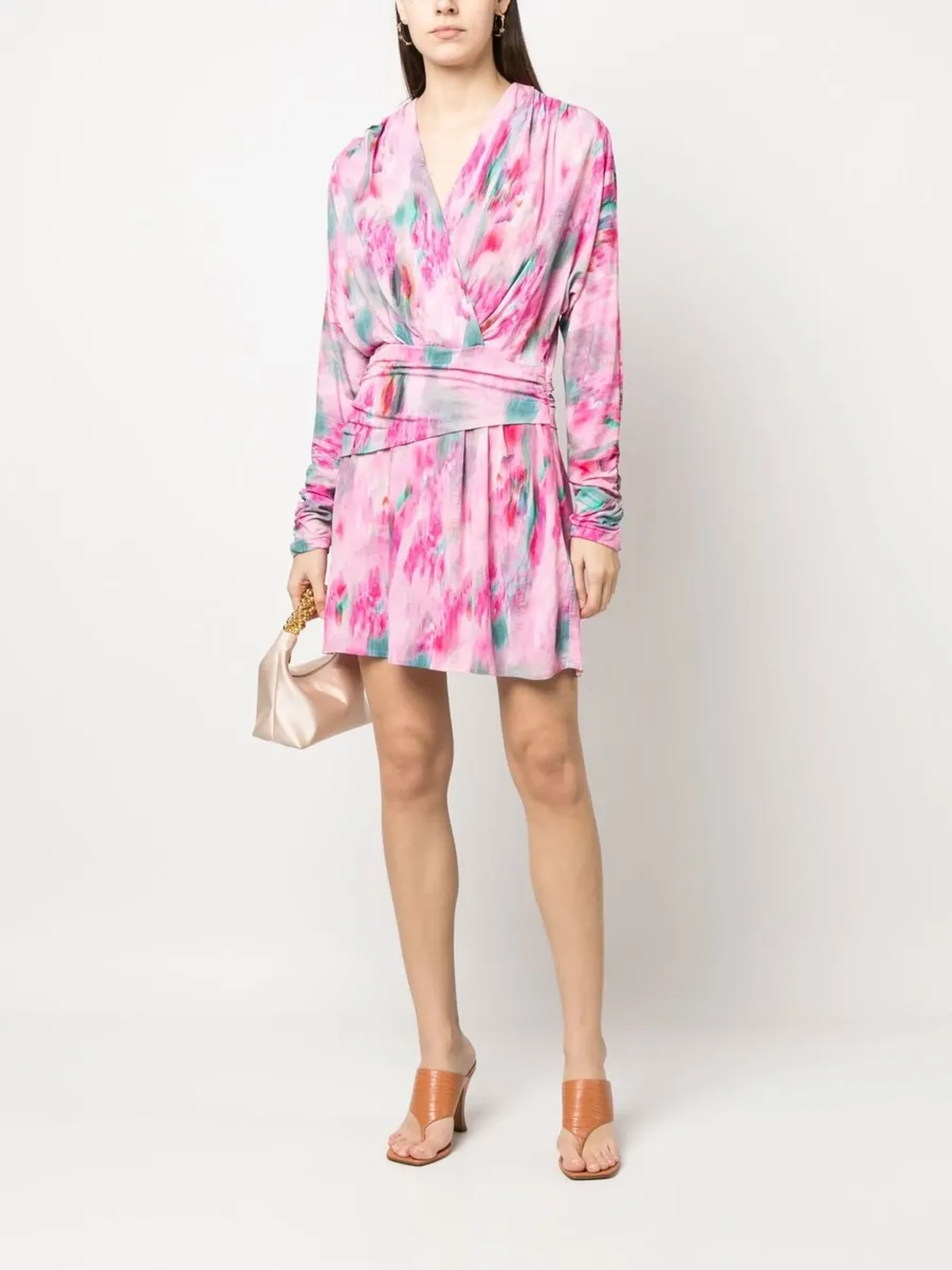 abstract-print long-sleeve mini dress 3