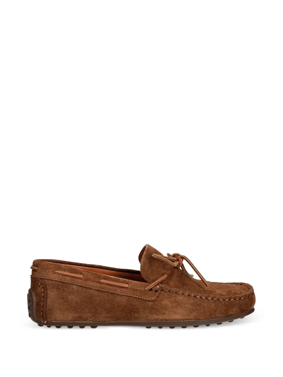 Larissa bow-detail suede loafers 2