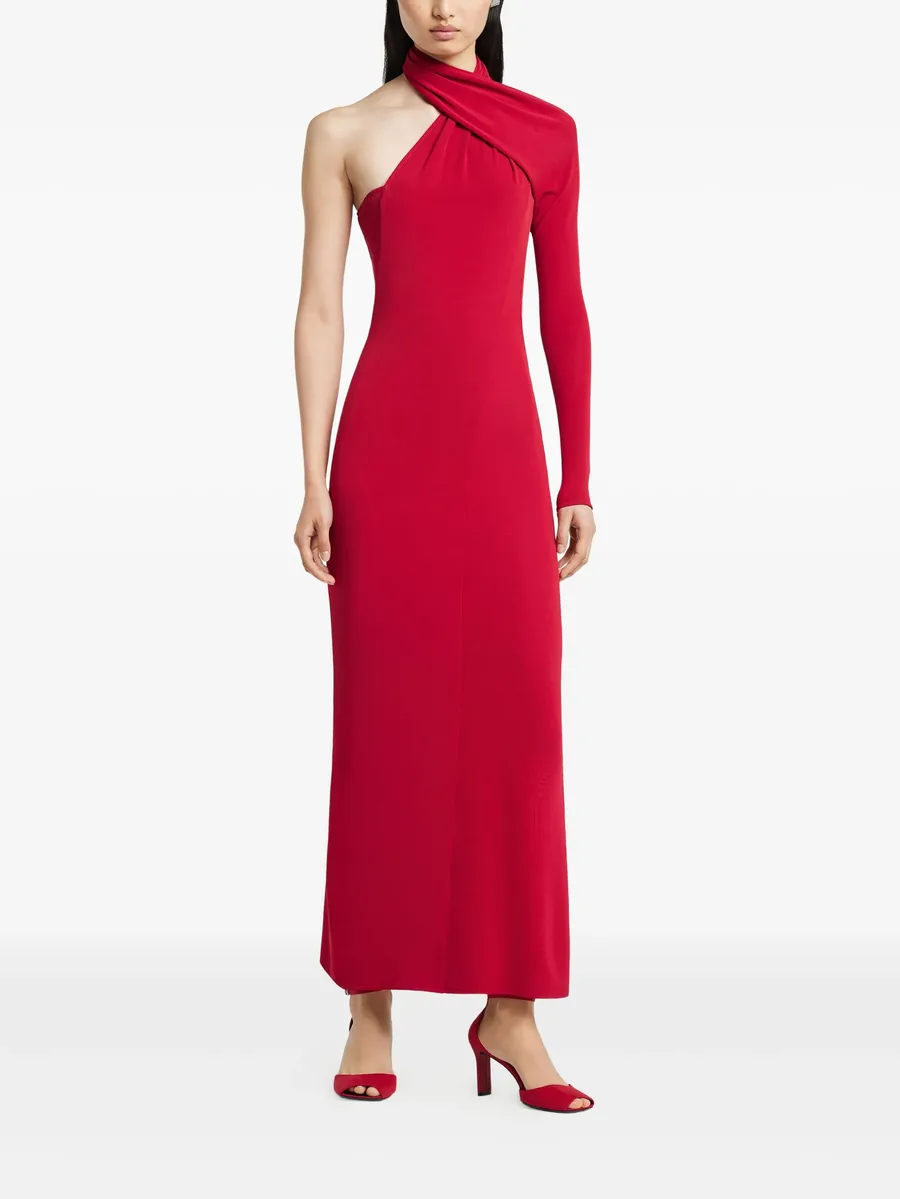 twisted one-shoulder midi dress 3