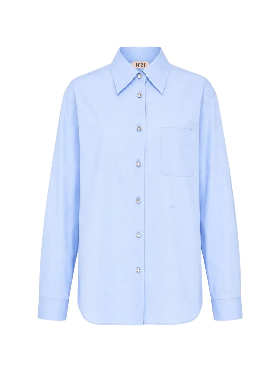 crystal-button poplin shirt 1
