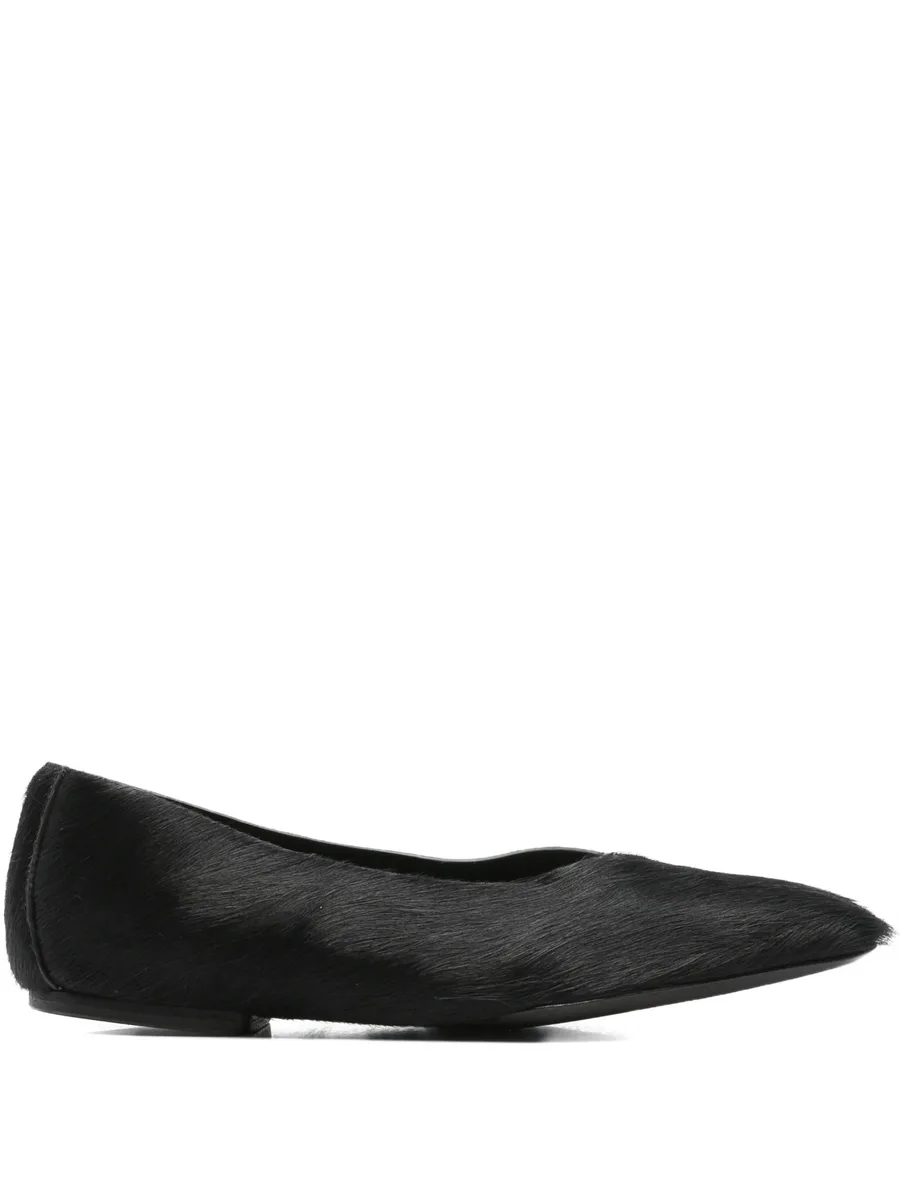square-toe calf-hair ballet flats 2