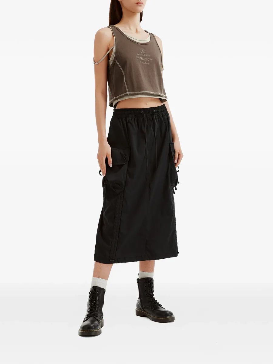 layered contrast-stitch top 3