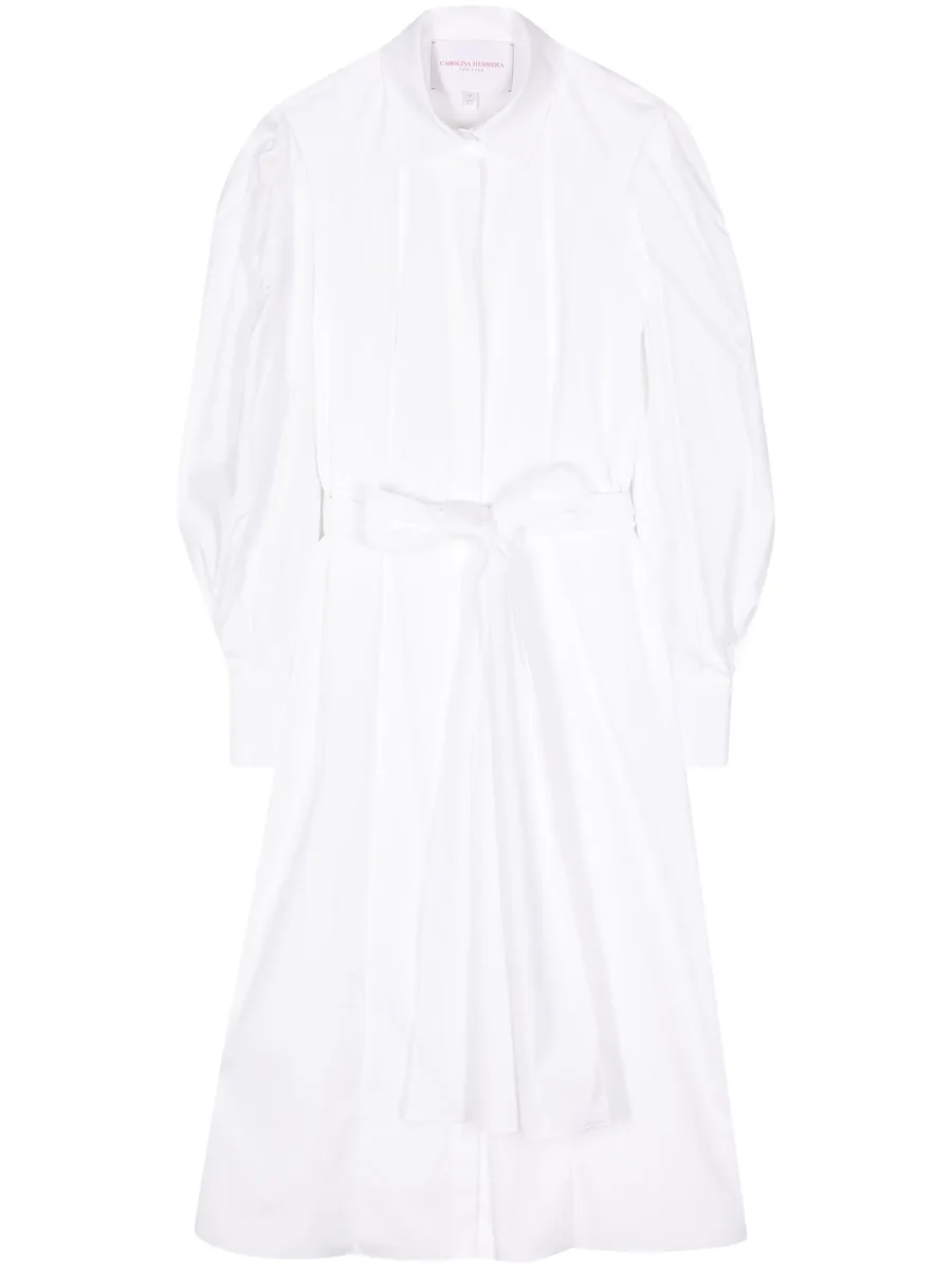 tied-waist cotton shirtdress 1