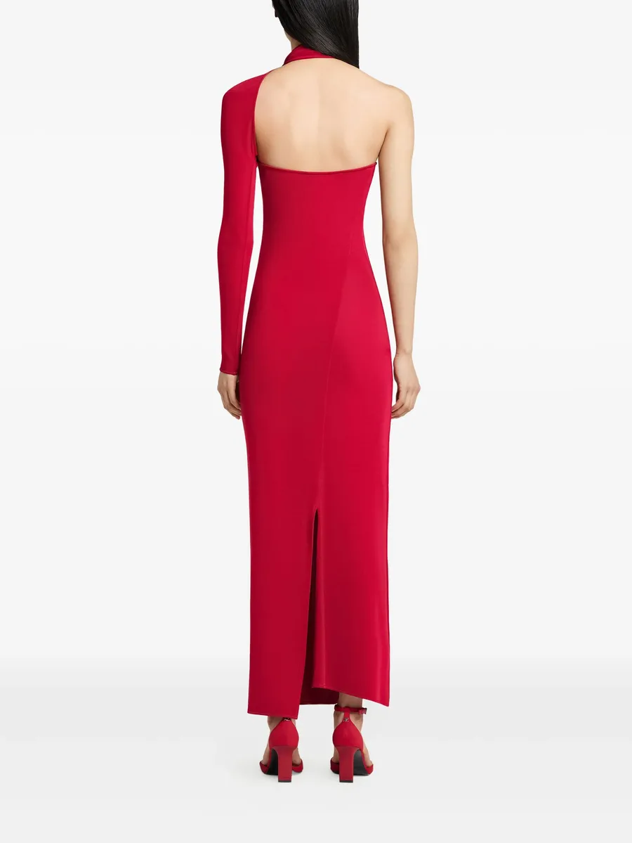 twisted one-shoulder midi dress 8