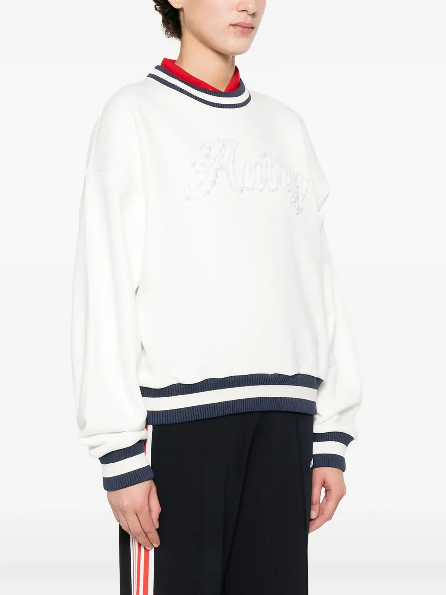 pearl-embellished stripe sweatshirt 5
