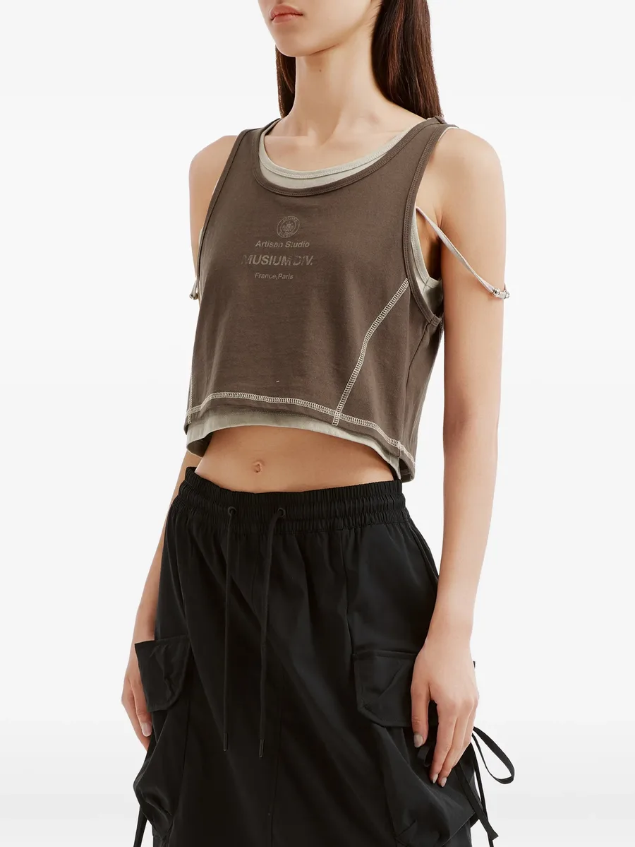 layered contrast-stitch top 5