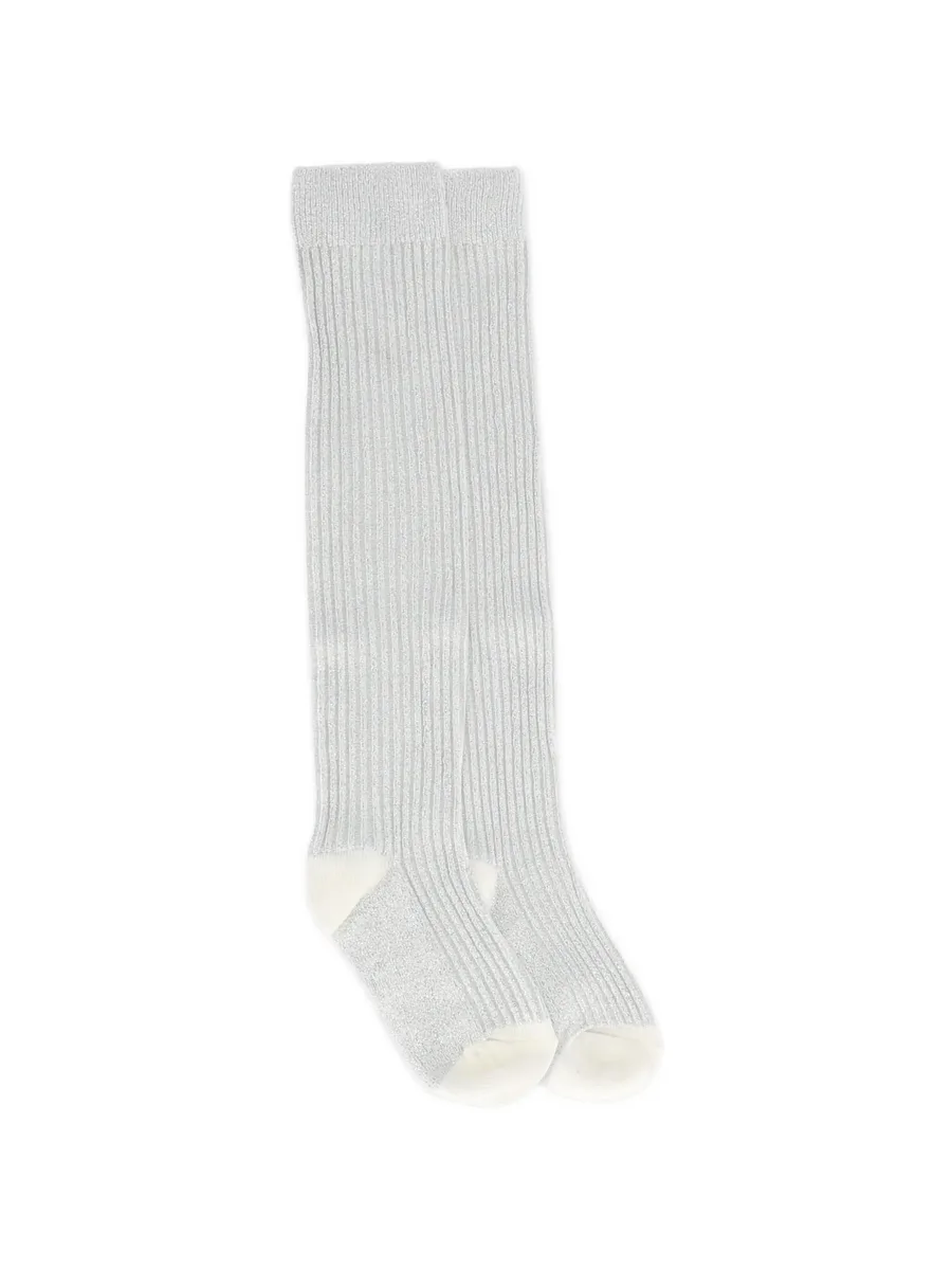 Lucy Sparkle ribbed-knit socks 1