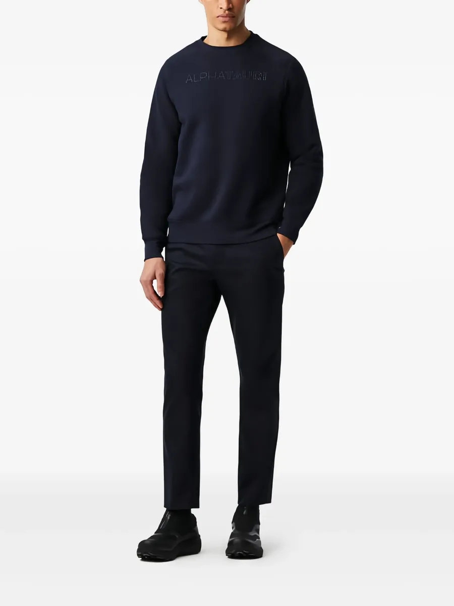 embossed-logo crew-neck sweatshirt 4