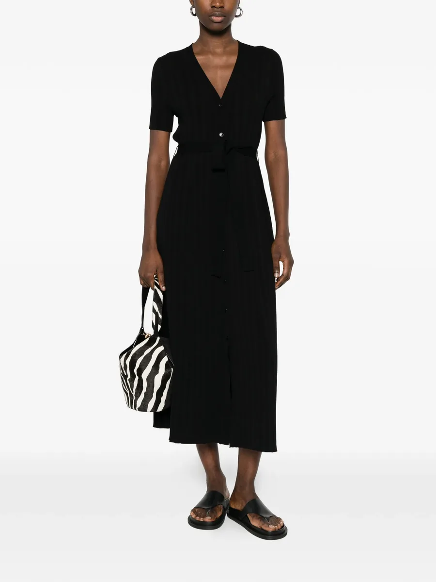 V-neck ribbed midi dress 3