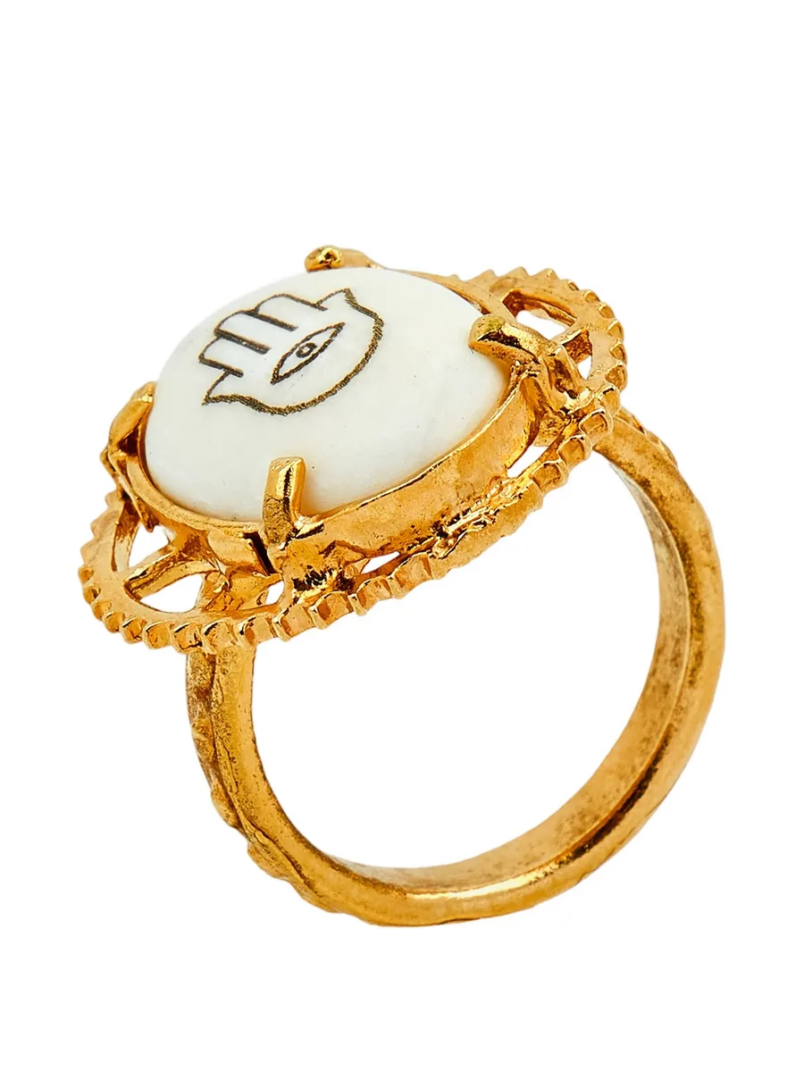 кольцо Hamsa с гравировкой 5