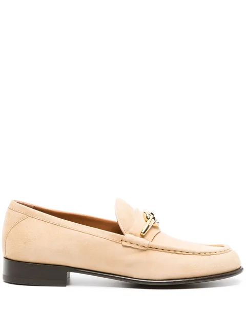VLogo-plaque suede loafers