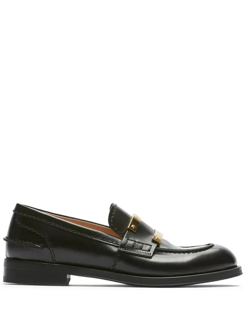 logo-plaque panelled loafers