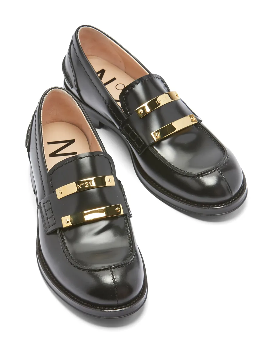 logo-plaque panelled loafers 8