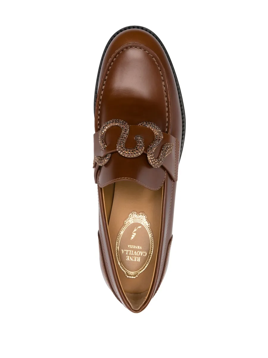 Morgana rhinestone-embellished leather loafers 7