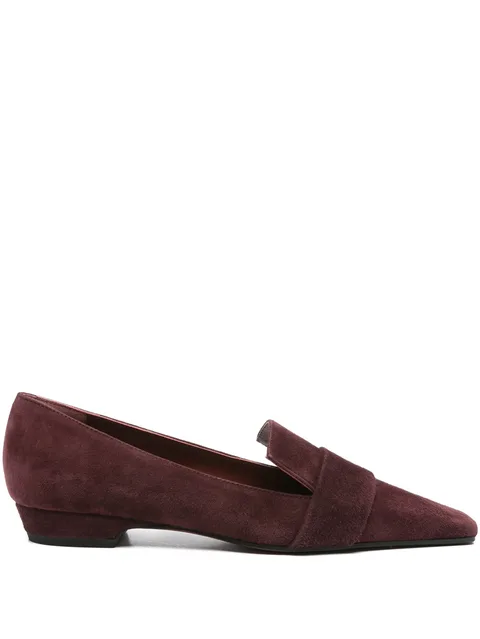 suede square-toe loafers