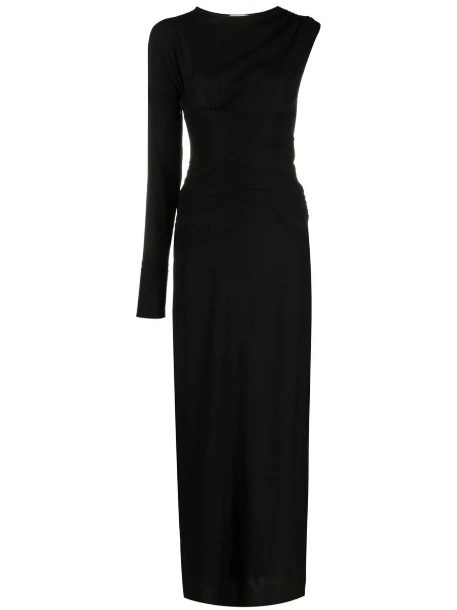 single-sleeve design gown 2