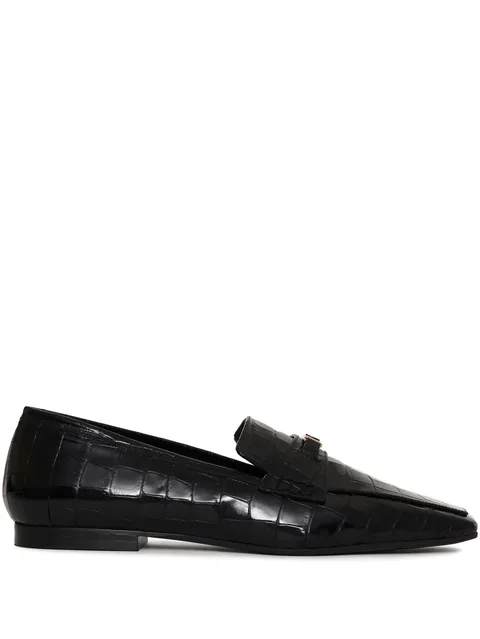 Freya crocodile-embossed loafers