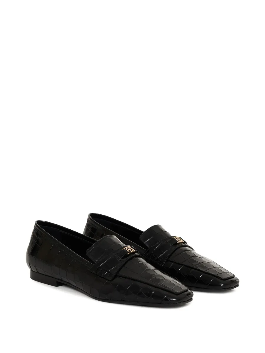 Freya crocodile-embossed loafers 4