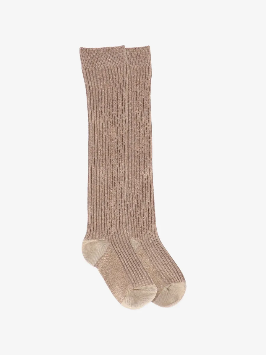 Lucy Sparkle ribbed-knit socks 1