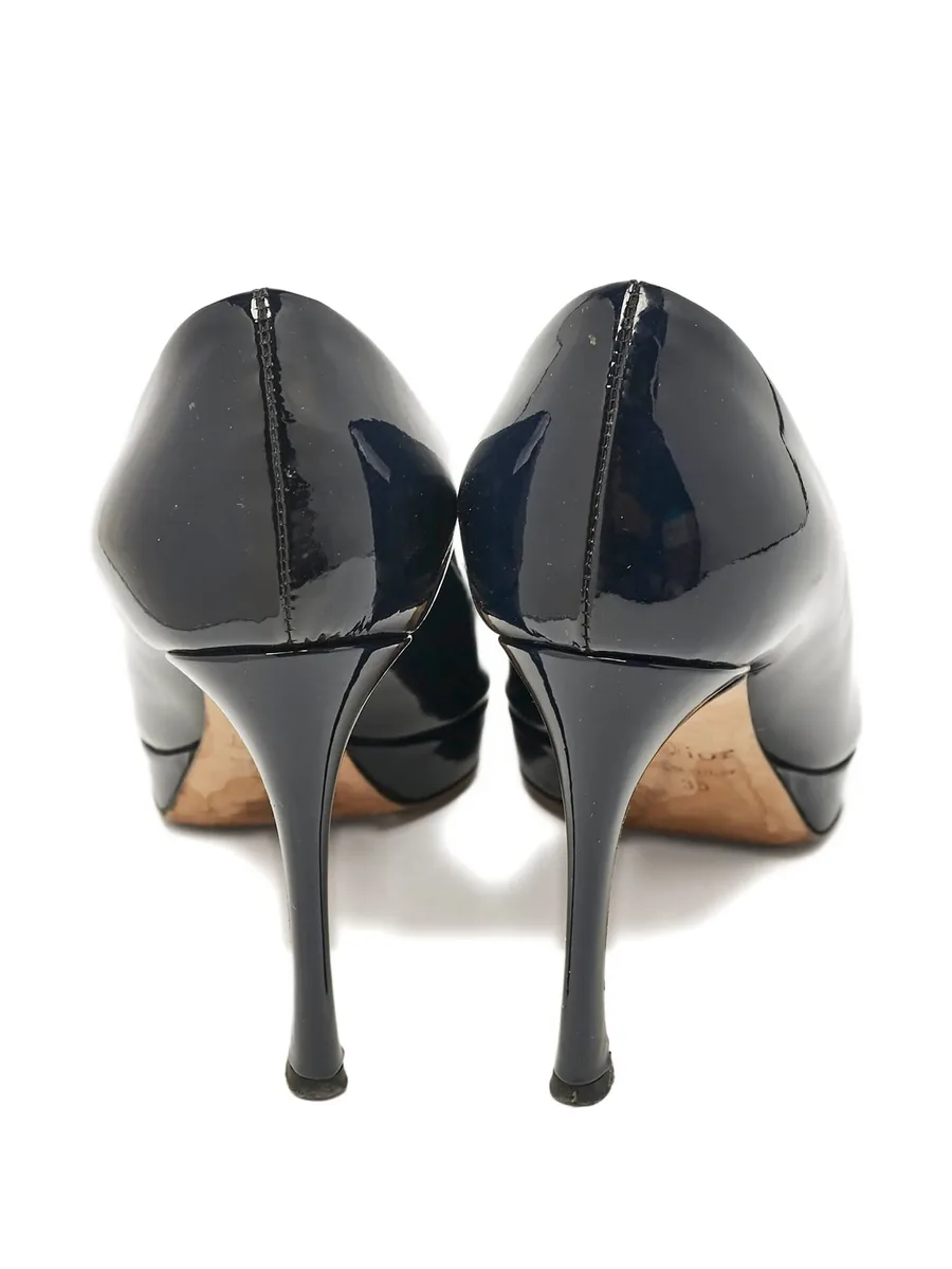 patent leather peep-toe pumps 5