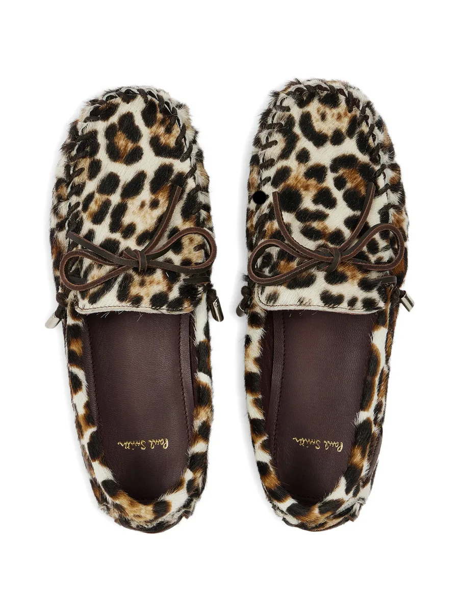 Sonna leopard print faux pony moccasins 8