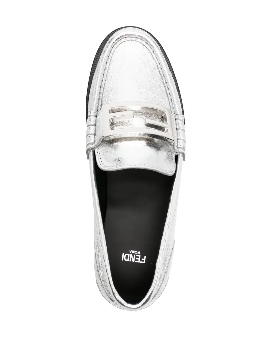 Baguette metallic leather loafers 7