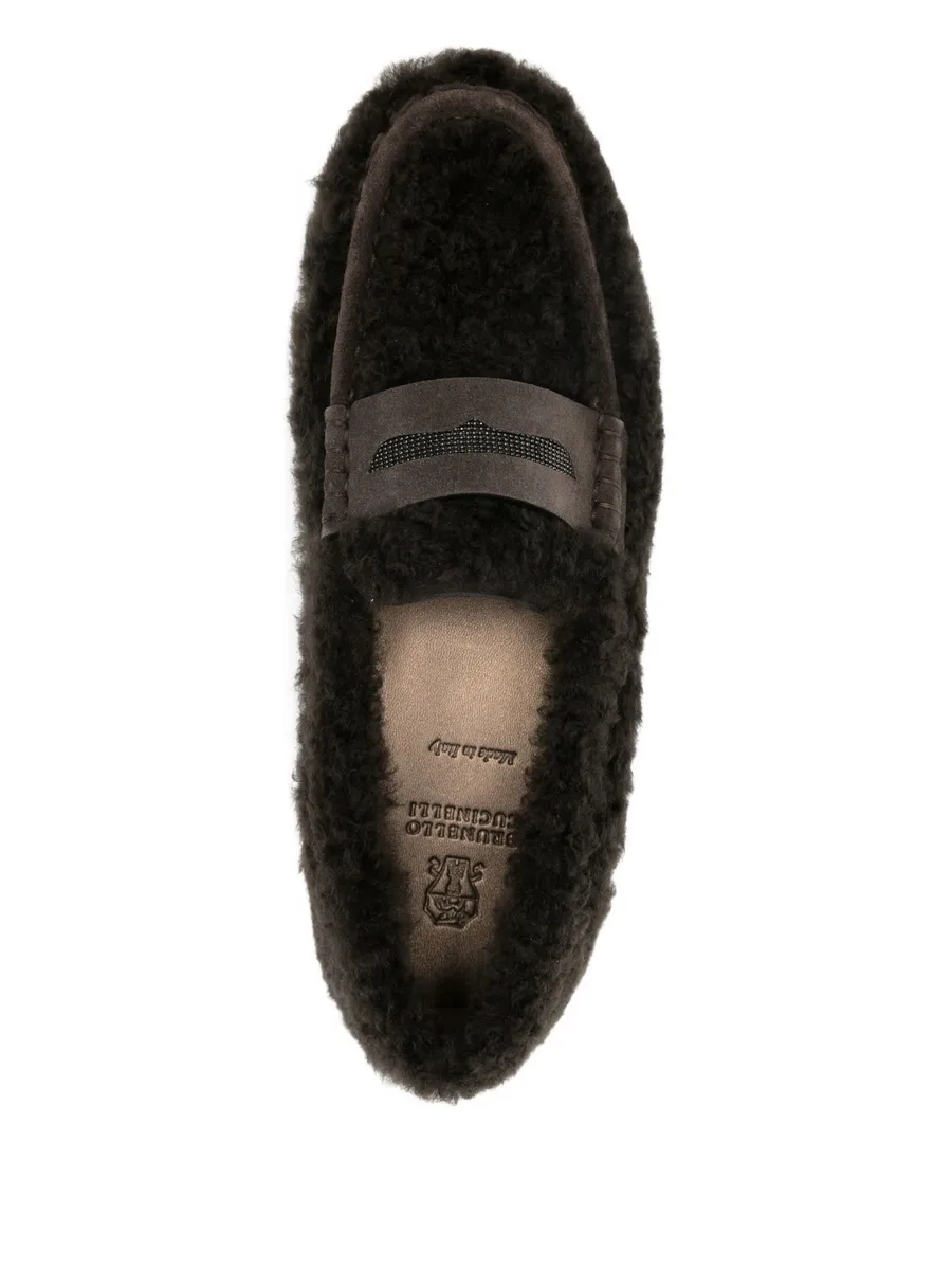 shearling penny loafers 7
