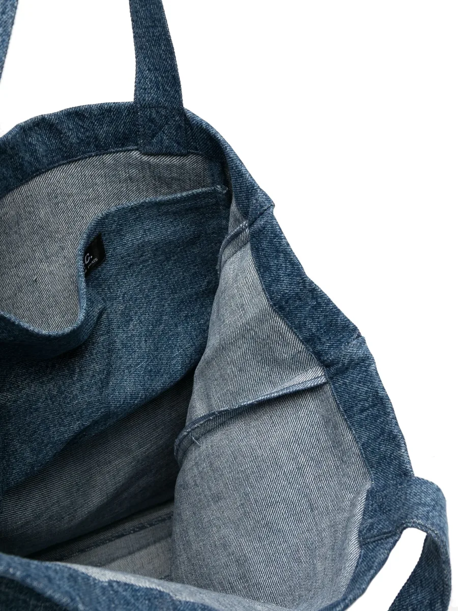 logo-print denim tote bag 10
