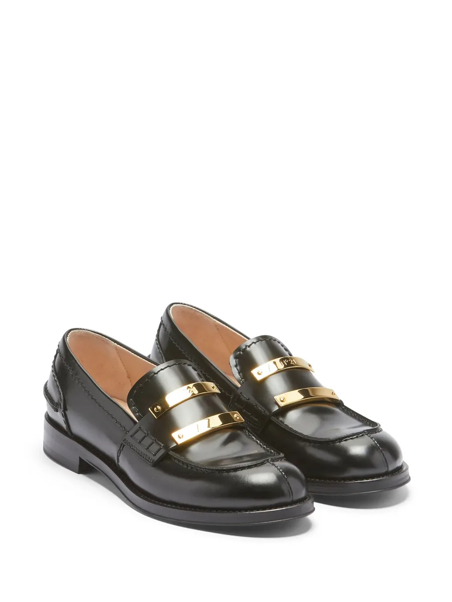 logo-plaque panelled loafers 3