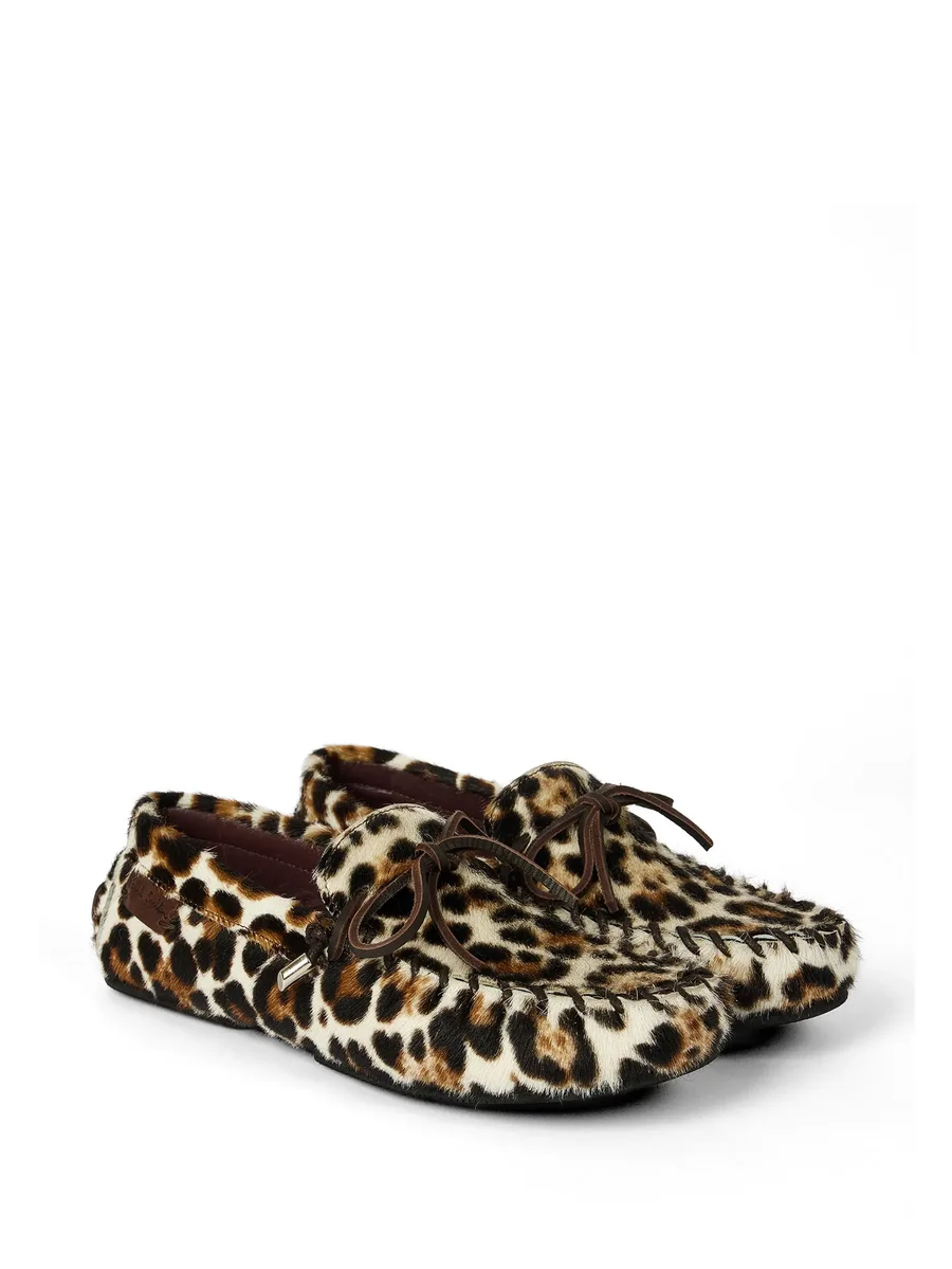 Sonna leopard print faux pony moccasins 3
