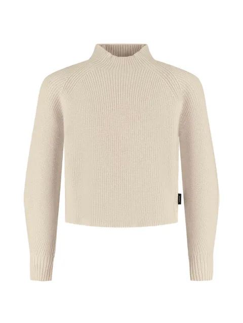 ribbed-knit raglan-sleeve sweater
