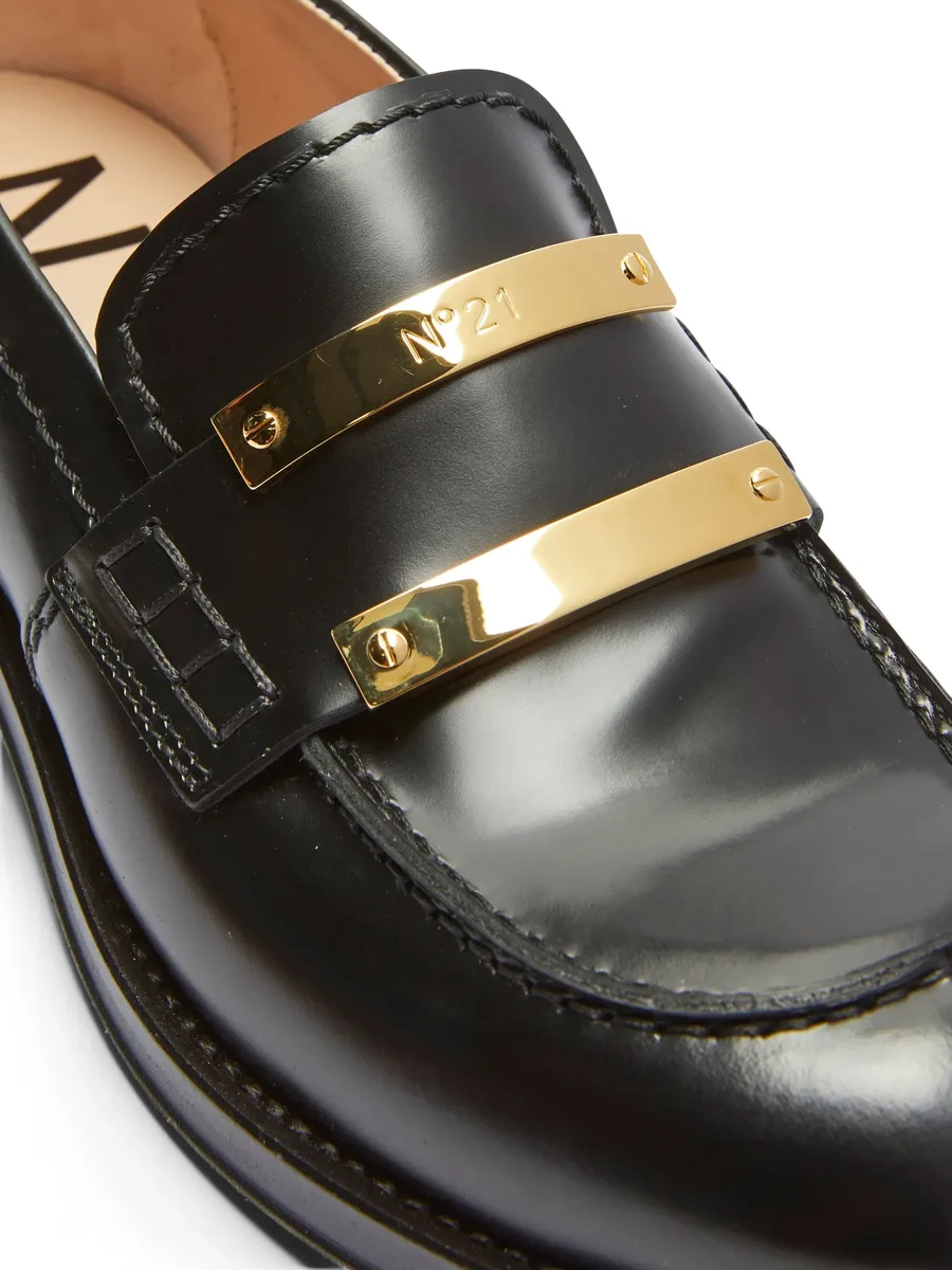 logo-plaque panelled loafers 10