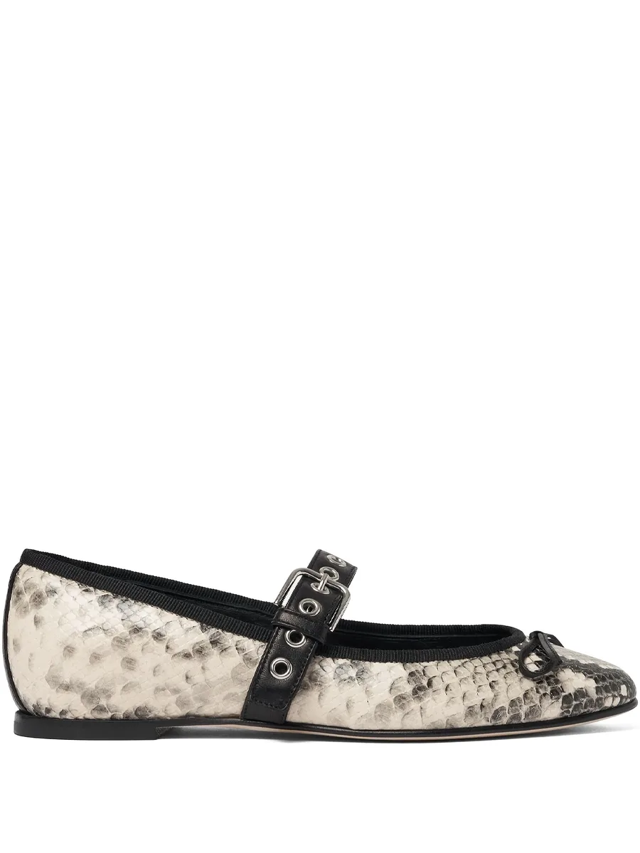 балетки Astrid с тиснением под кожу змеи 2
