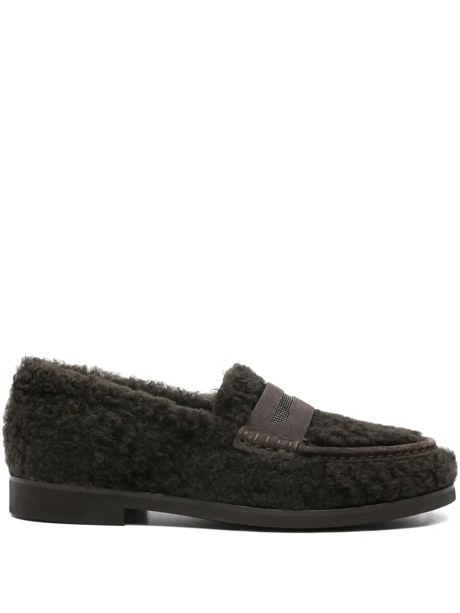 shearling penny loafers 2