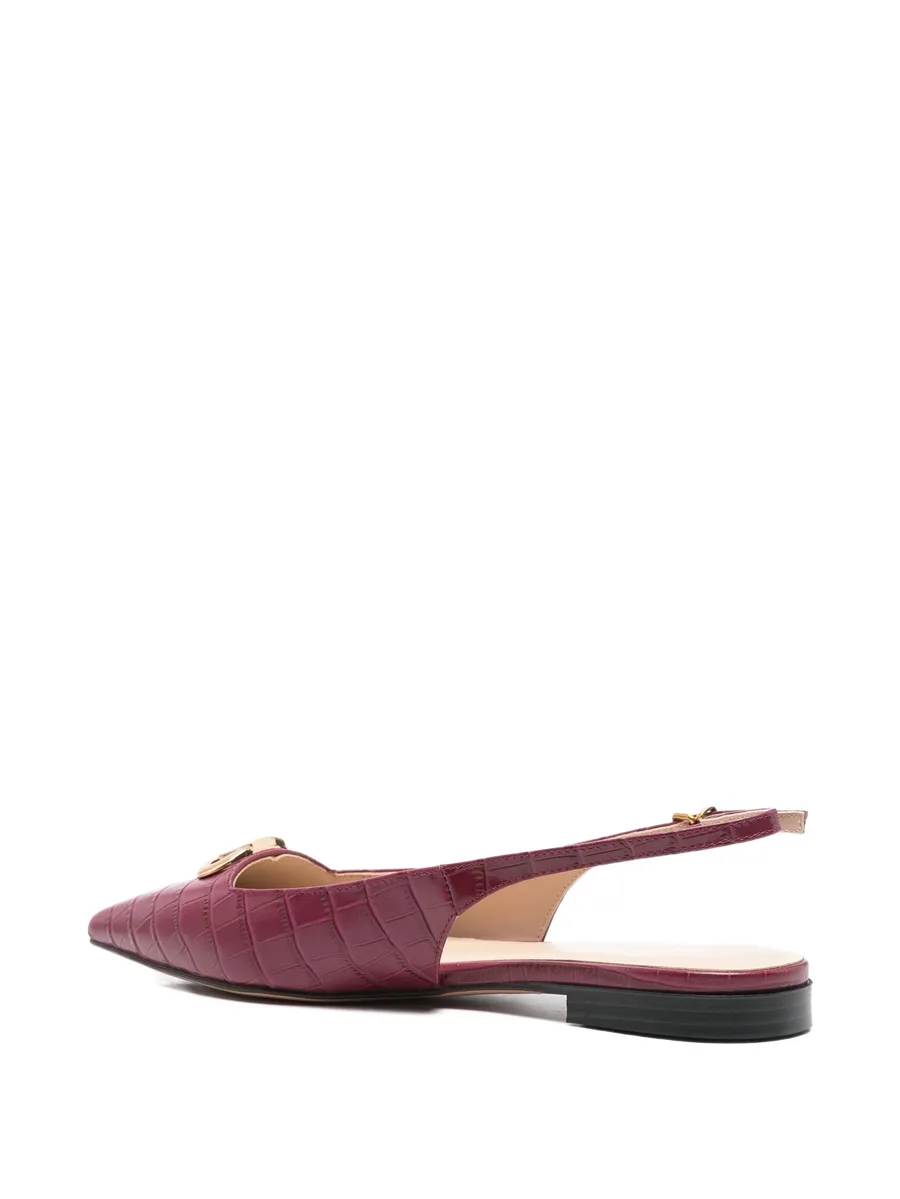 crocodile-effect slingback pumps 5