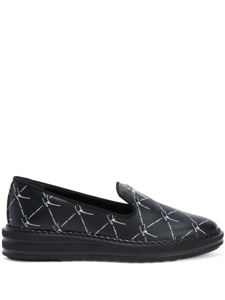Tim logo-lettering loafers 1