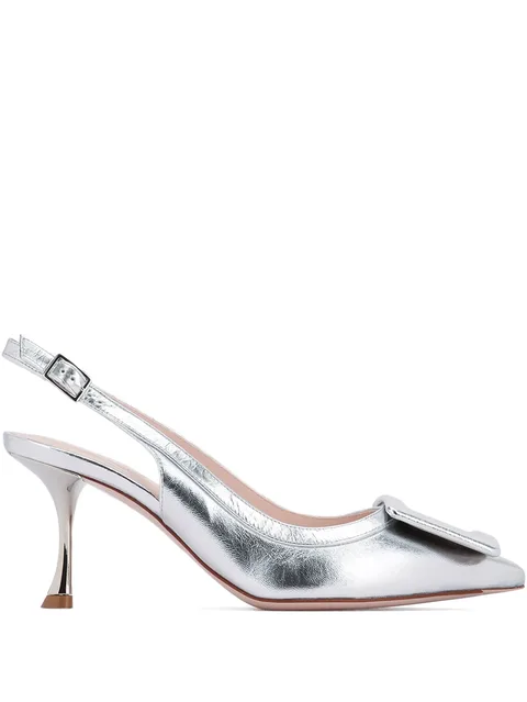 buckle sling back pumps